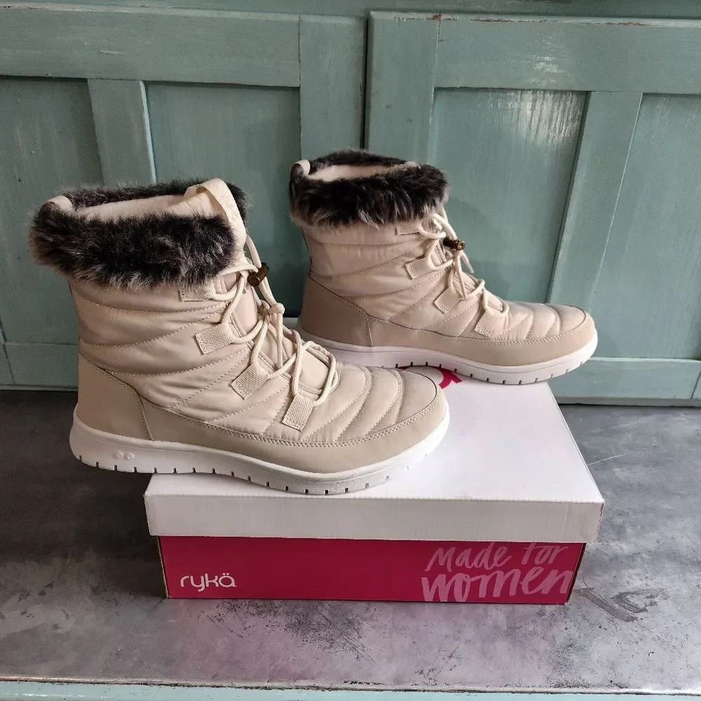 Ryka Senna Snowbound Boots Womens 11W Water Repellent Toggle Laces Faux Fur